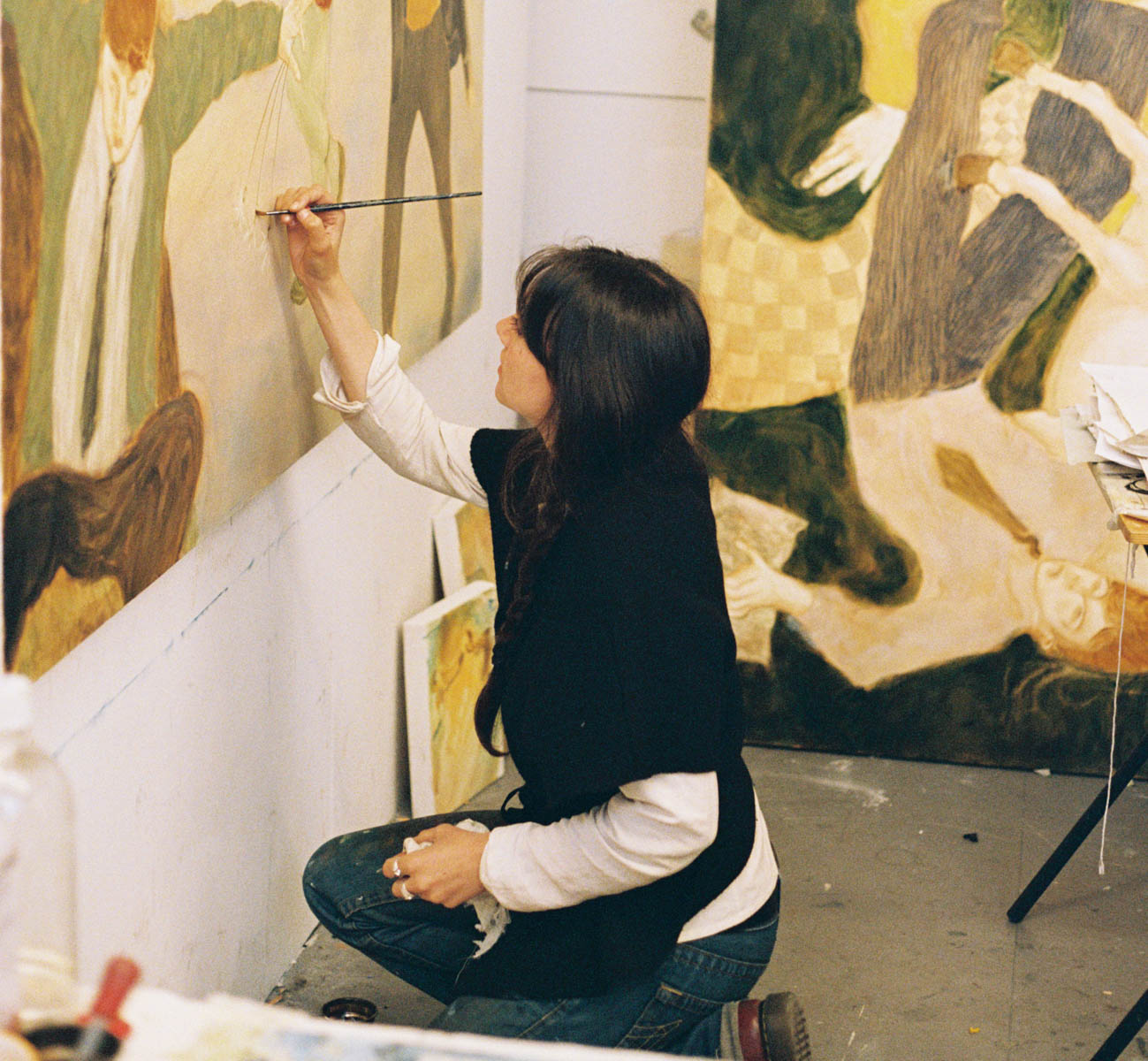 Aisha Plumridge at work in her studio