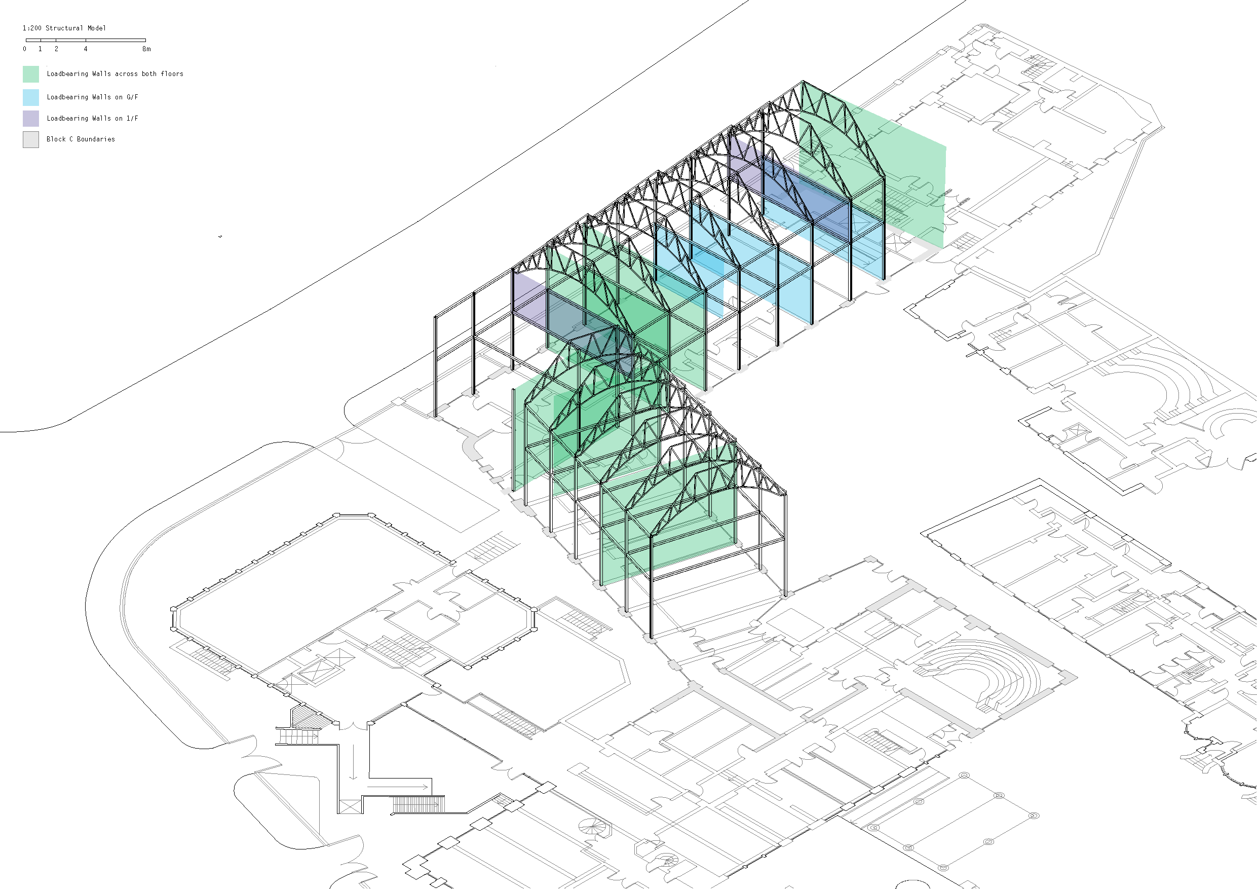 Axonometric of the Existing Structural Grid