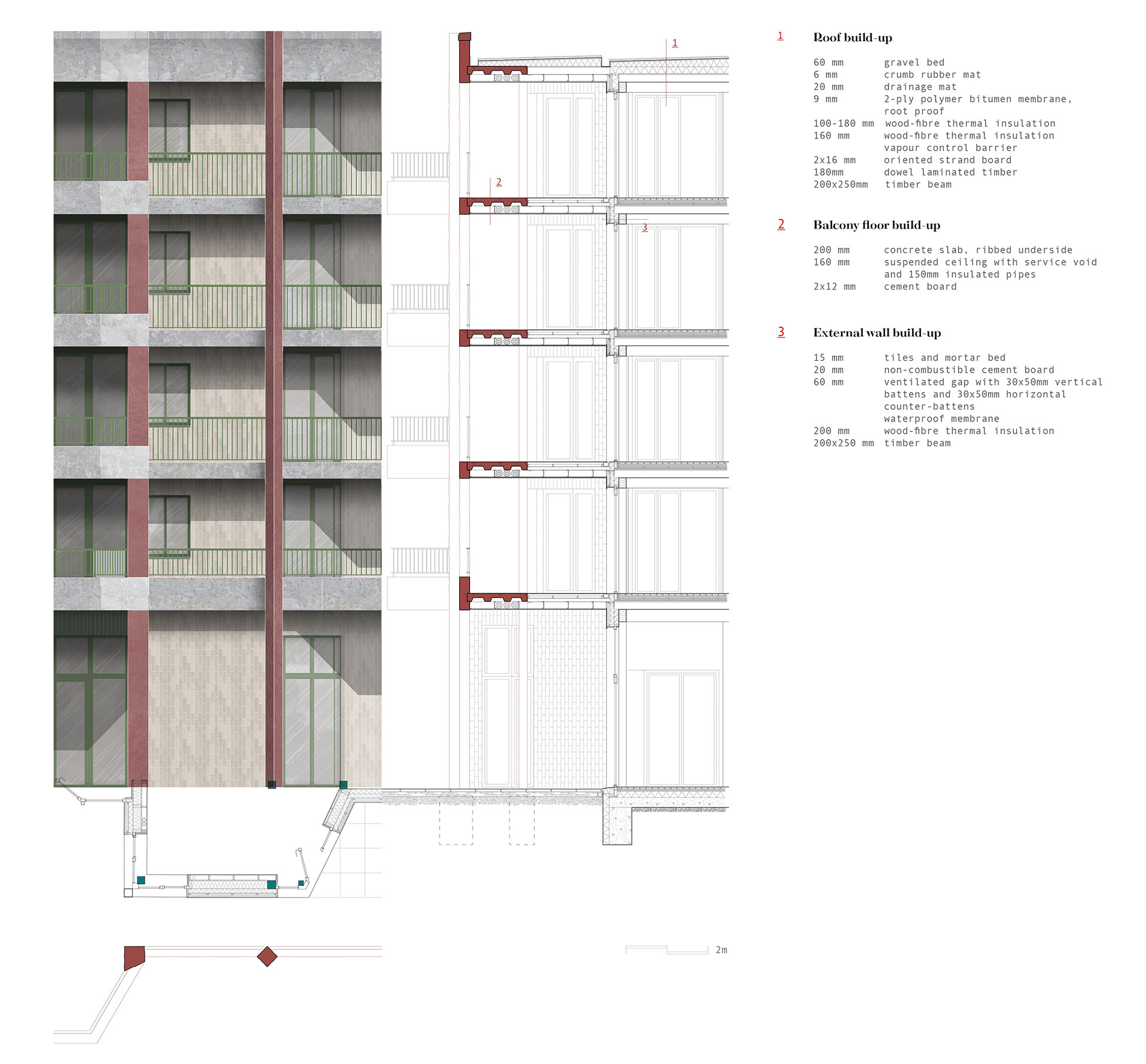 Housing Street Elevation and Section