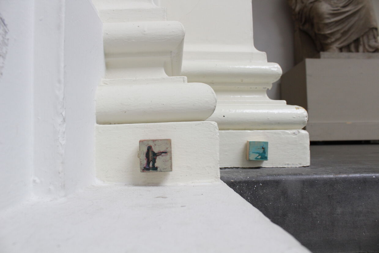 Soldiers, Oil on Wood, 5cm x 5cm, 2025. 