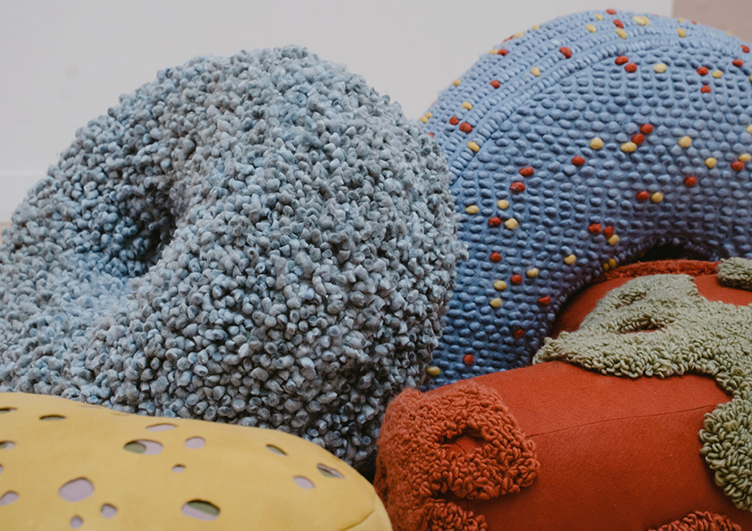 Different shaped texture cushions