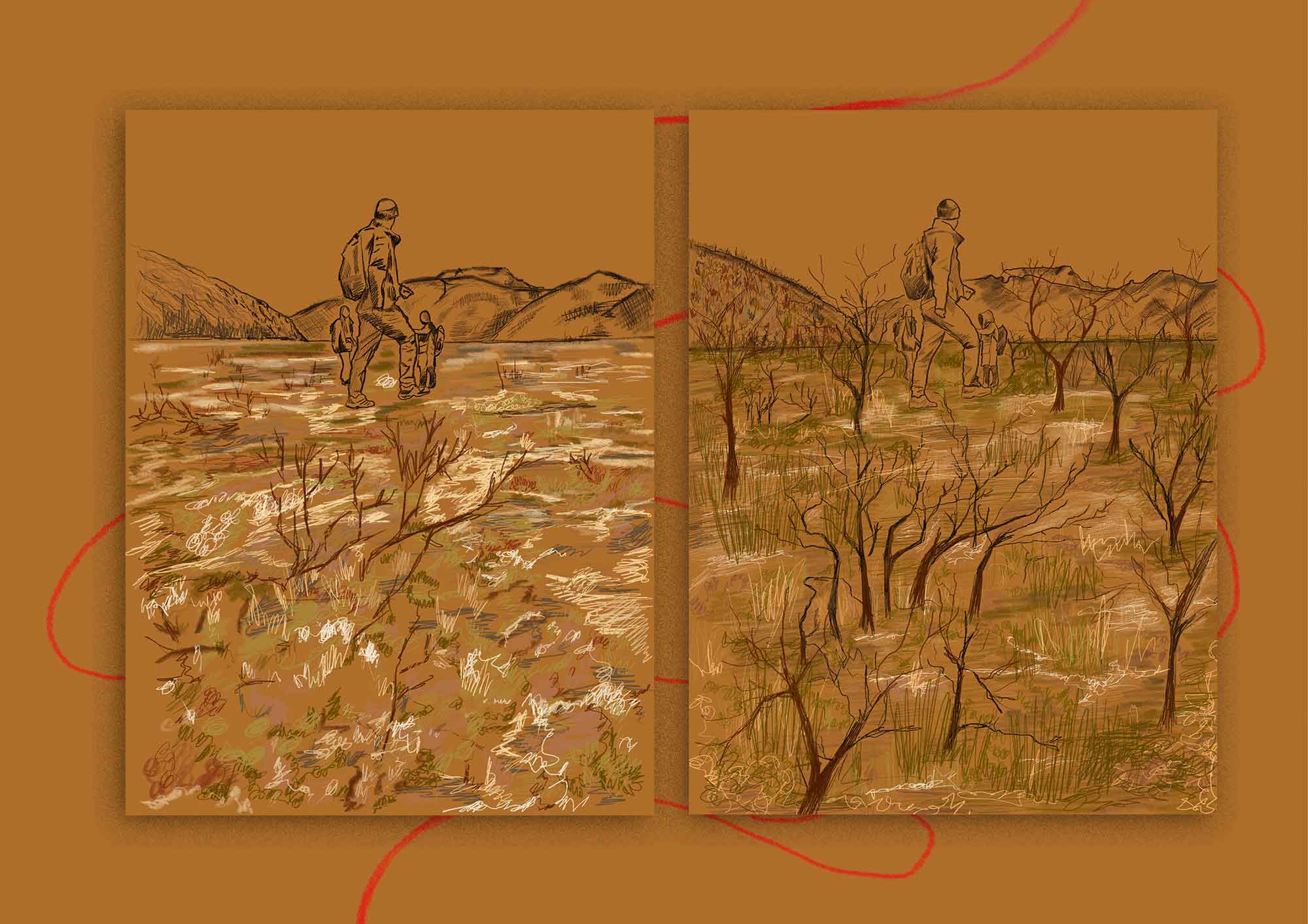 Skaftafell Birch forest in 2024 and 2044