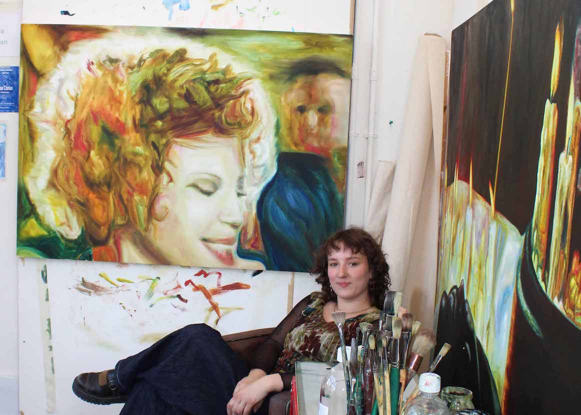 Artist in studio