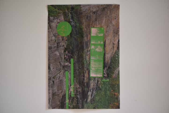 Digitally printed wall hanging with screen print based on the north coast 500