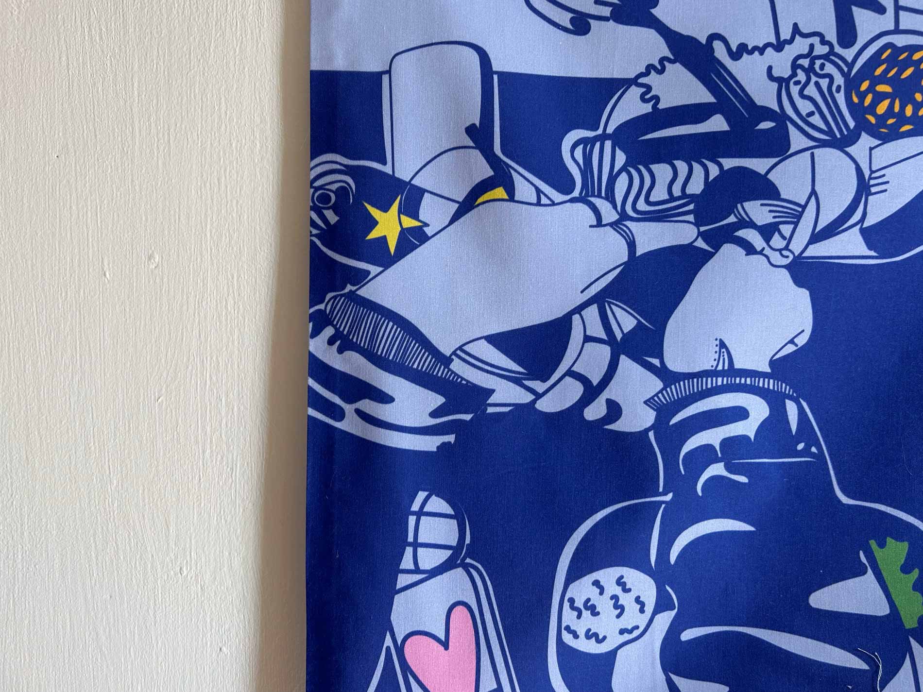 Digitally printed wall hanging based on a dinner party