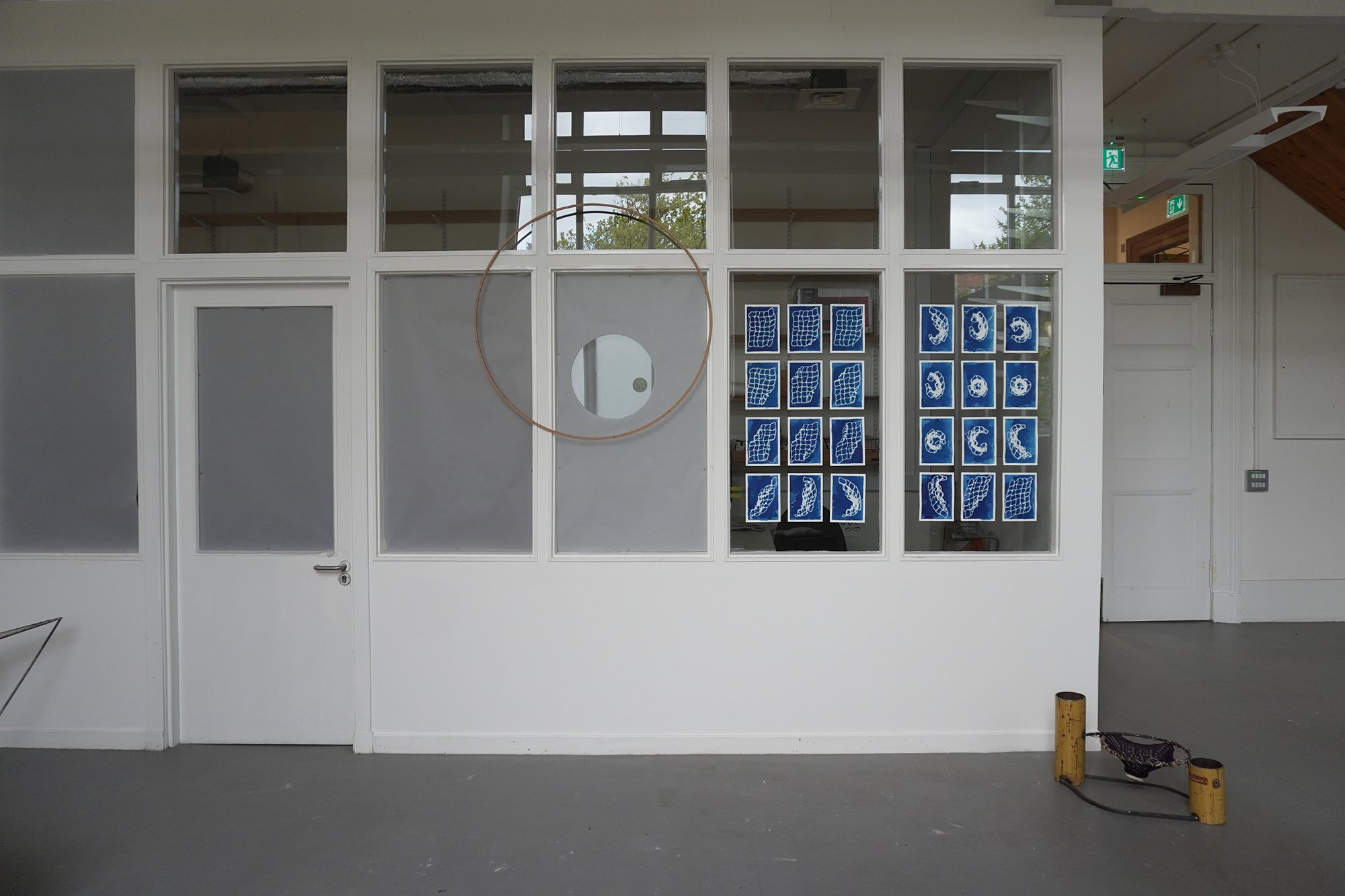 Installation view of 'Letting it sink in', 2025, captured with Lucie's works around in the space.