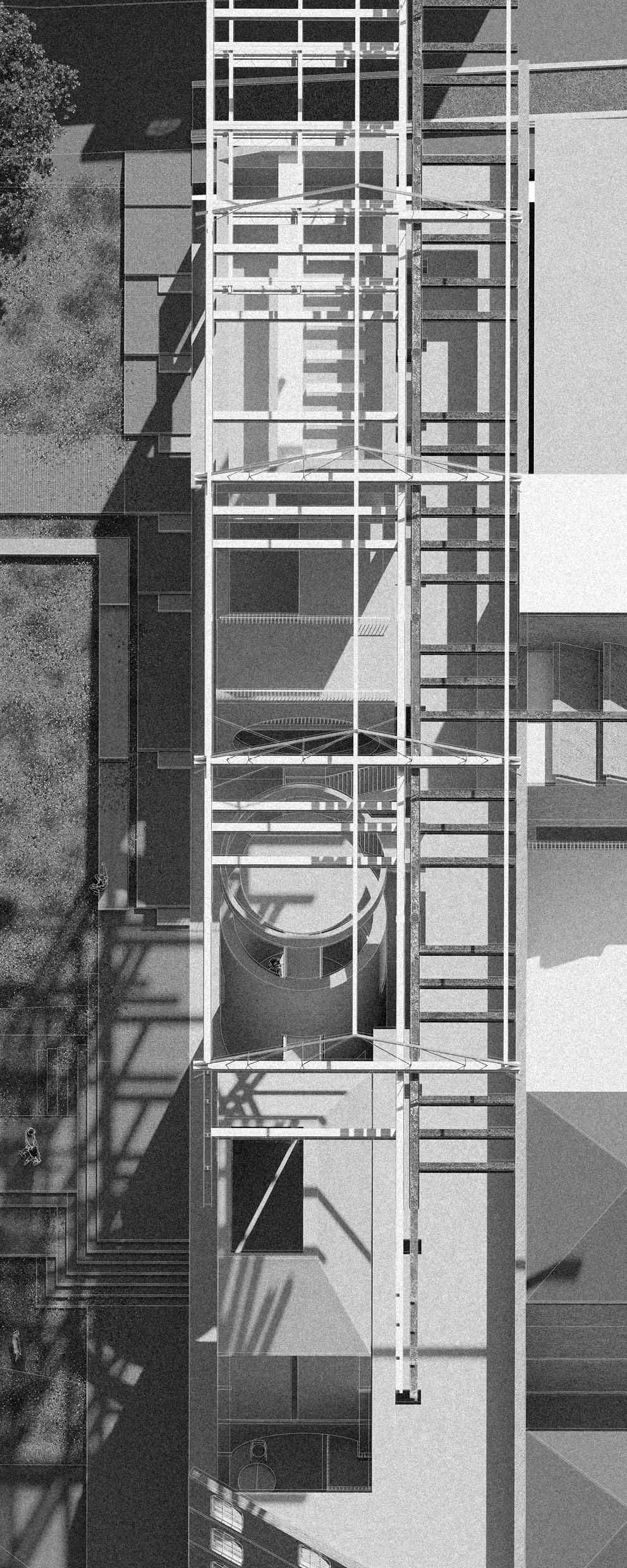 Aerial view Render of Workshop