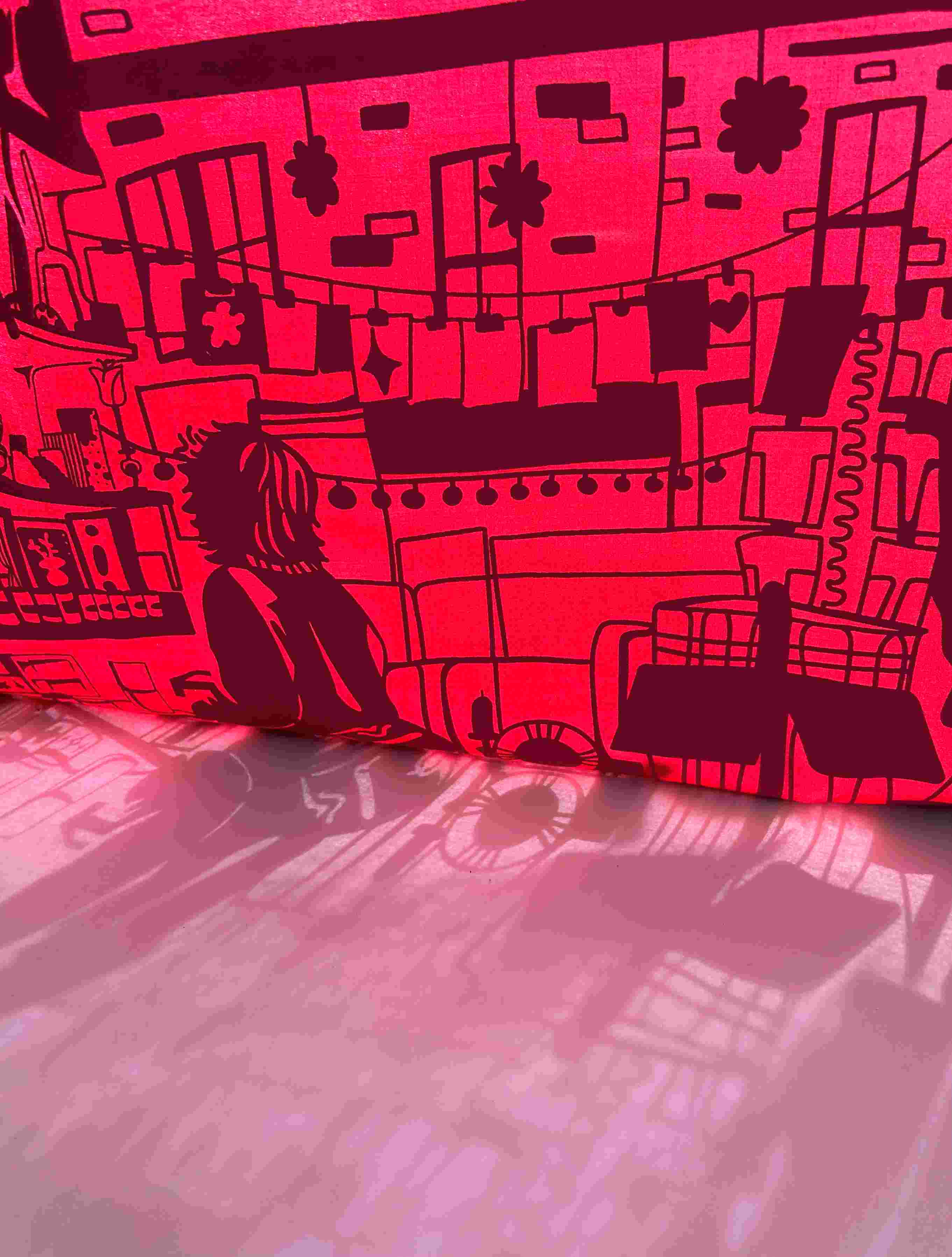 Screen print onto silk cotton blend