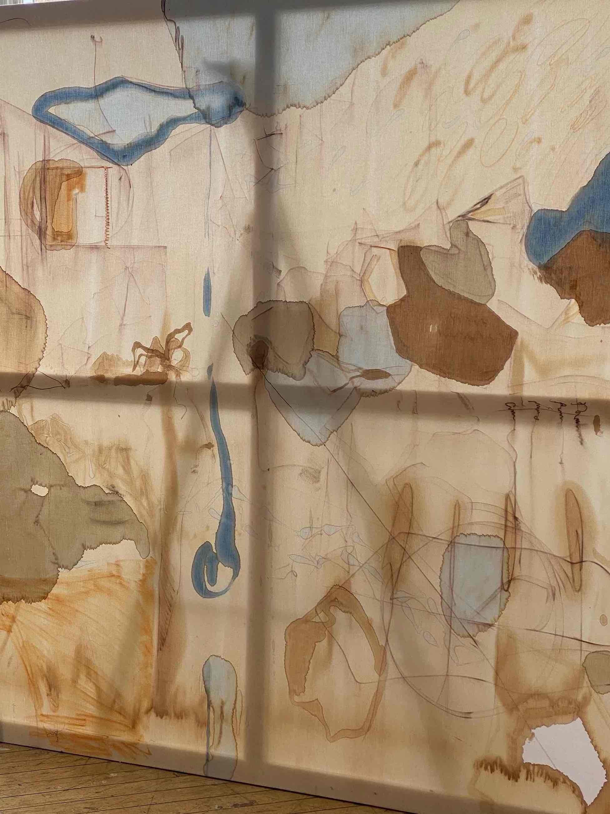 Illuminated painting detail