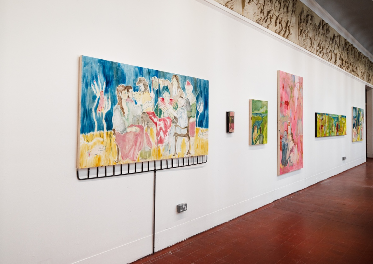 (Graduate Show Installation View) (Left to Right) '26/45', 'Grounded, Rooted, Growing', 'War Cry', 'Hanging On The Limb Of A Tree', 'The Judgement Day Parade', 2024-25, Alex Howey