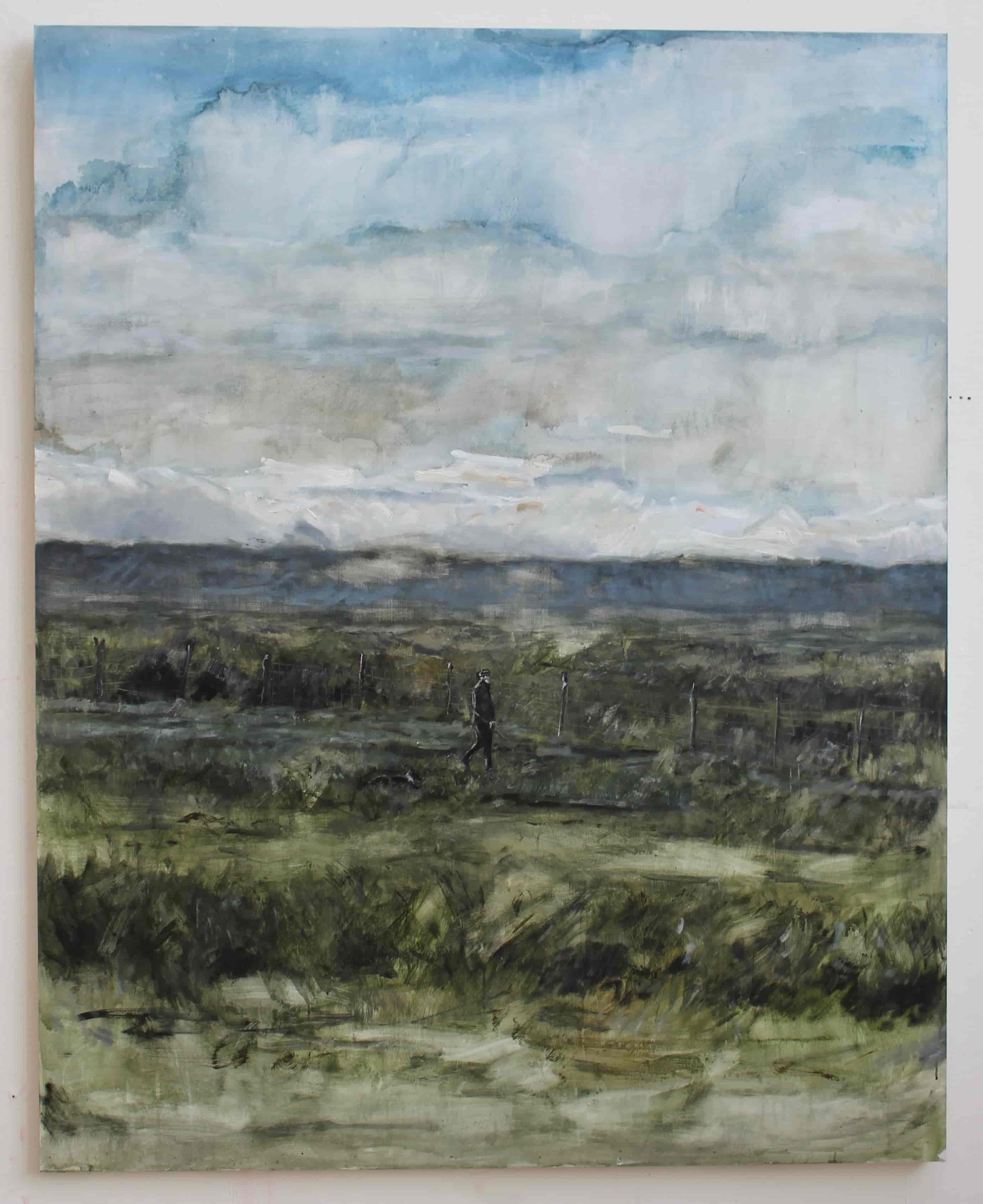 Gathering, oil on board, 120cm x 150cm