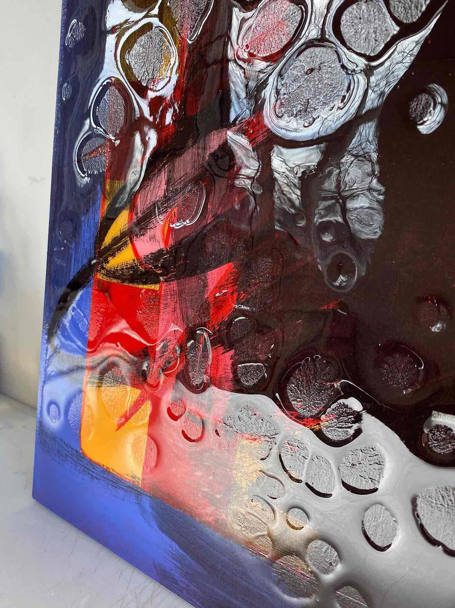 Plague (2025), mixed media painting, 59.4 x 84.1cm