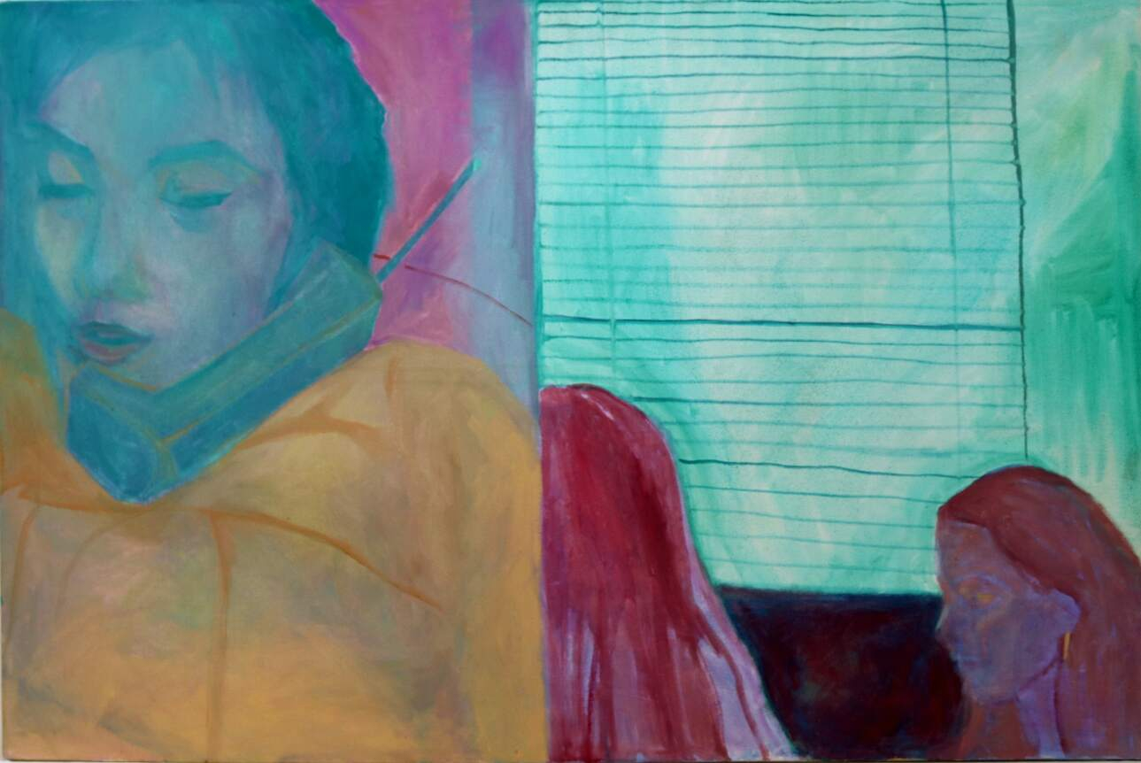 'On Hold', oil on canvas, 60 x 90 cm.