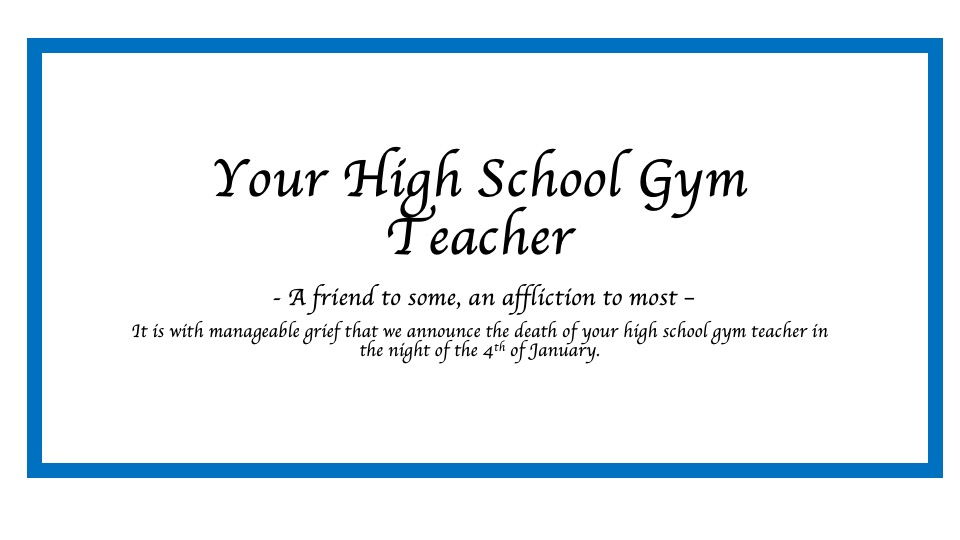 Fictional death notice 