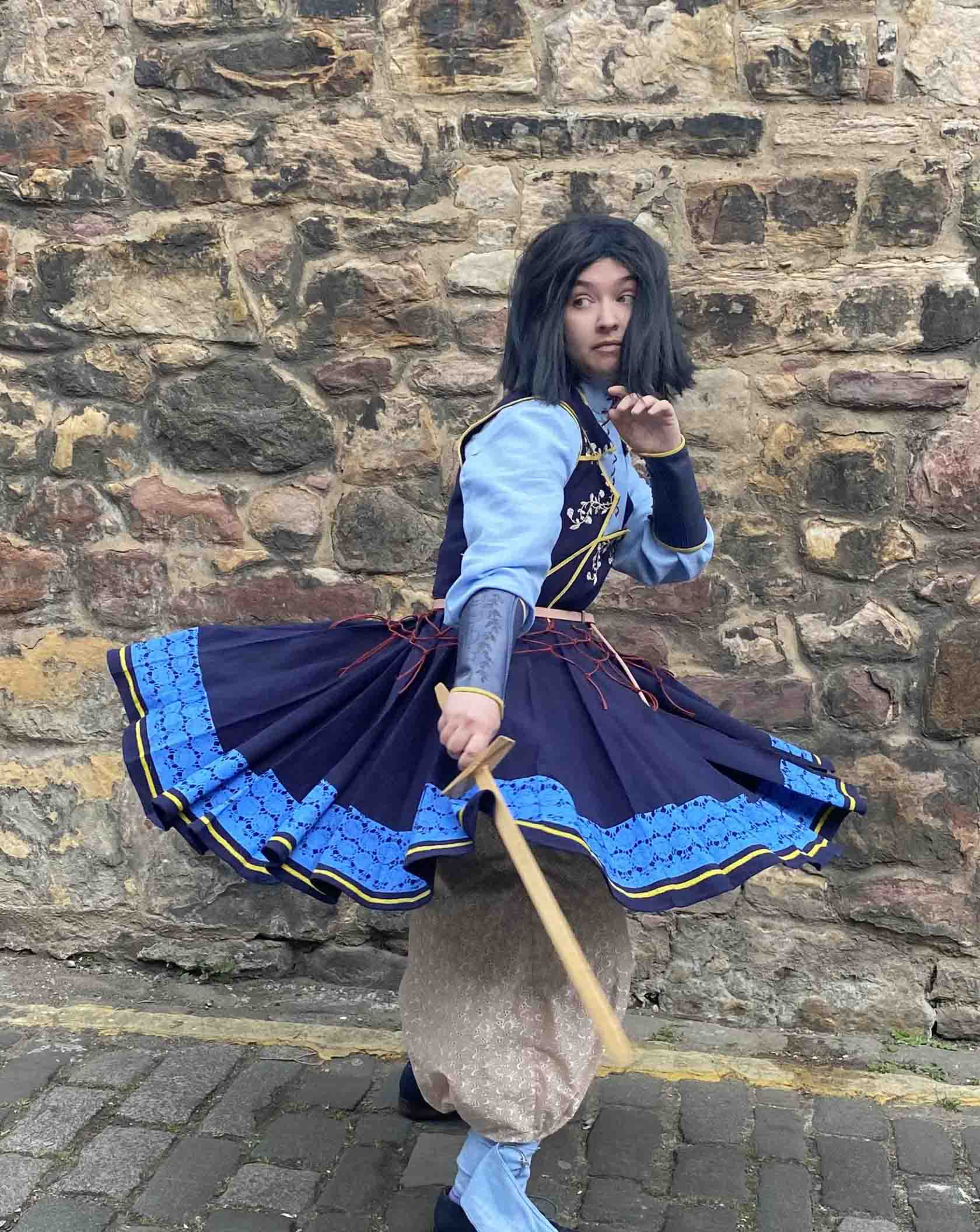 Flowing skirt movement of tamir/tobin's costume