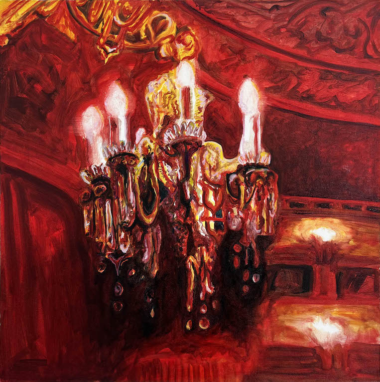 Painting of theatre chandelier 