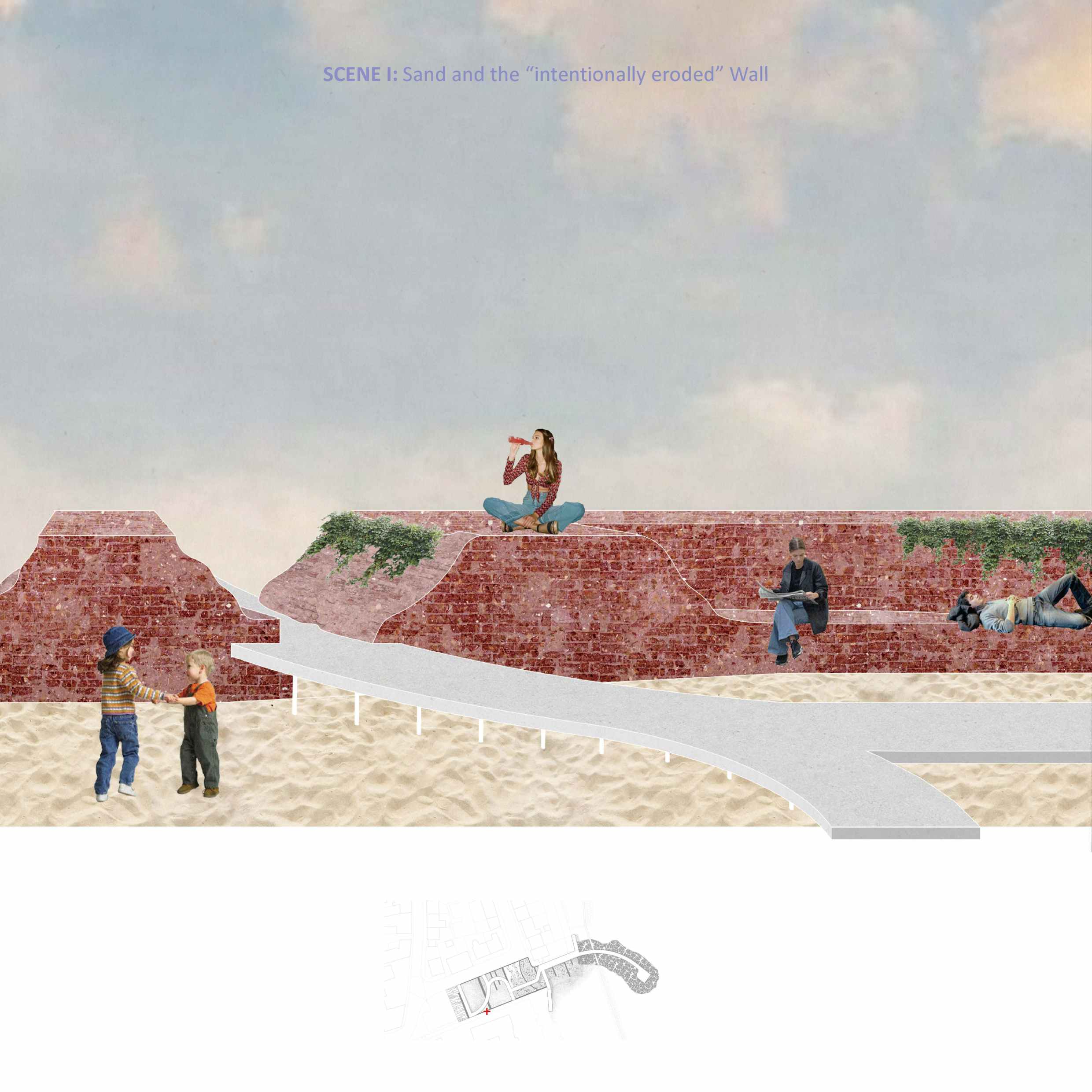 Scene I: Sand and the “intentionally eroded” Wall