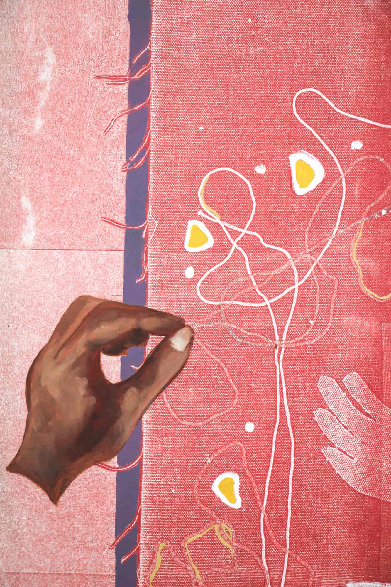 detail of red print