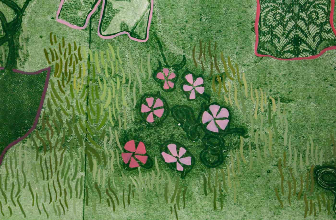 detail of green print