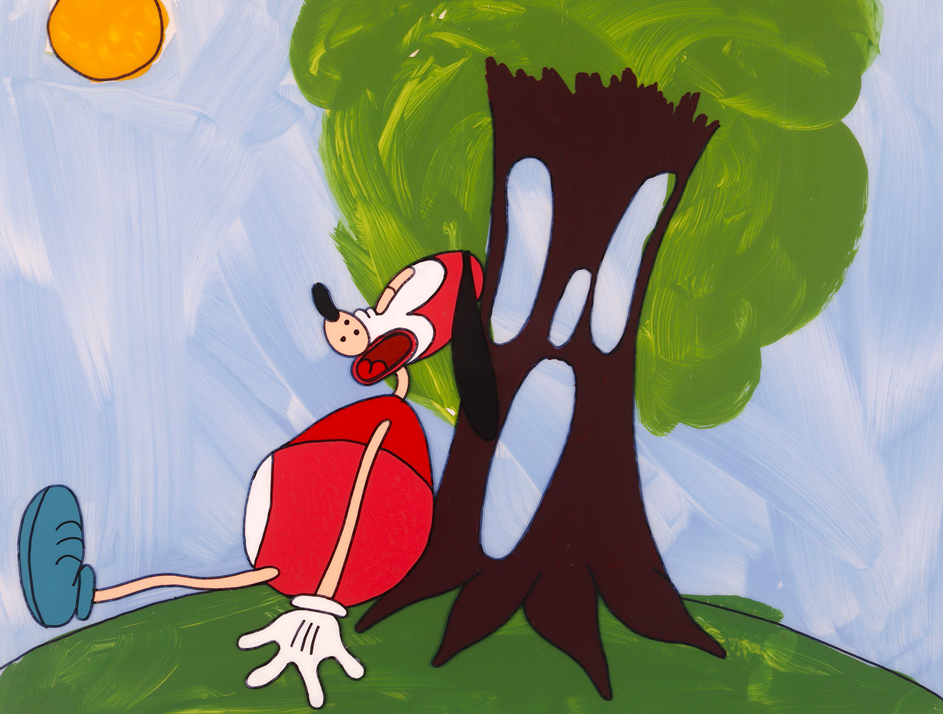 a cartoon character sleeping