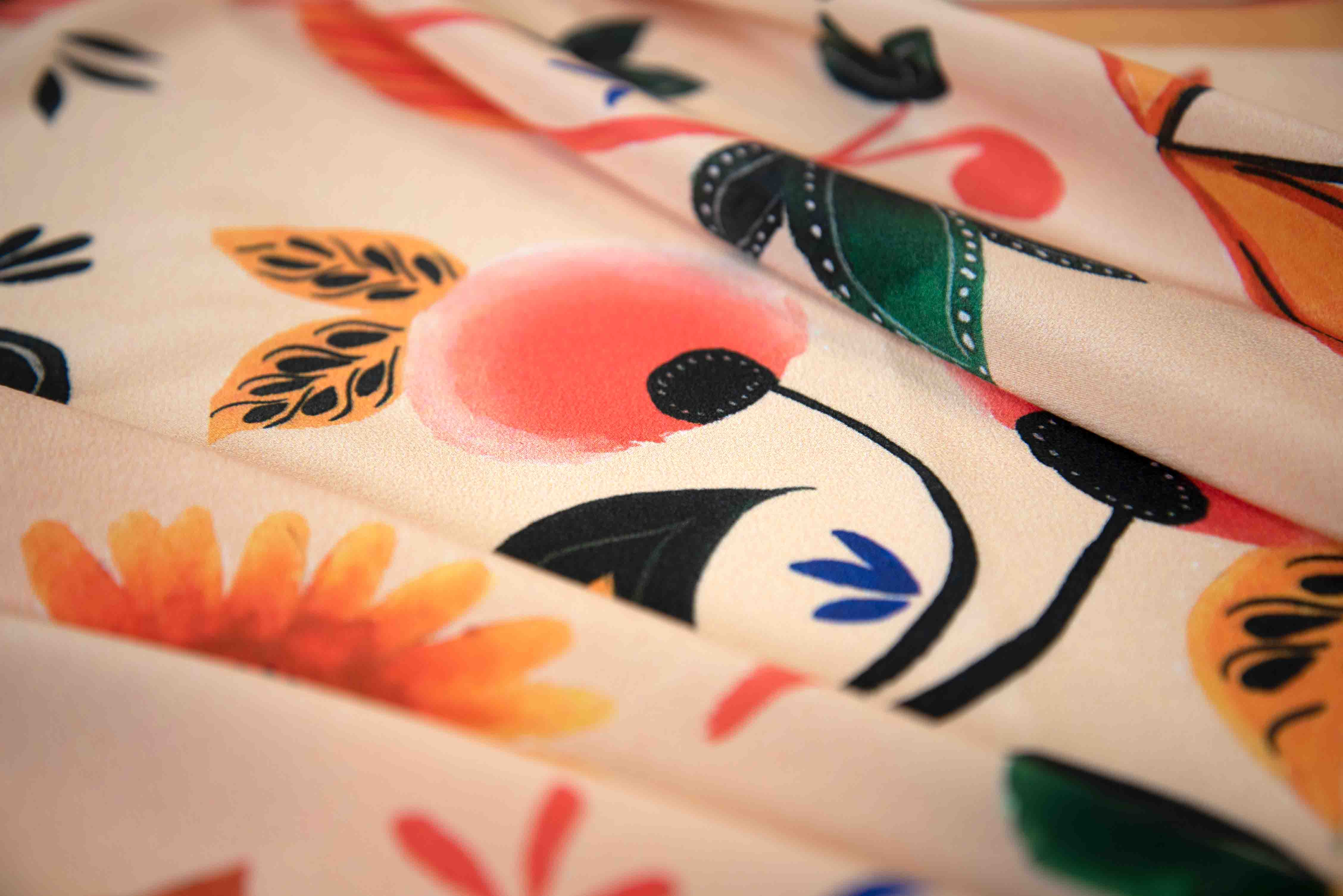 Image of silk scarf titled 'Stamped in Bloom'