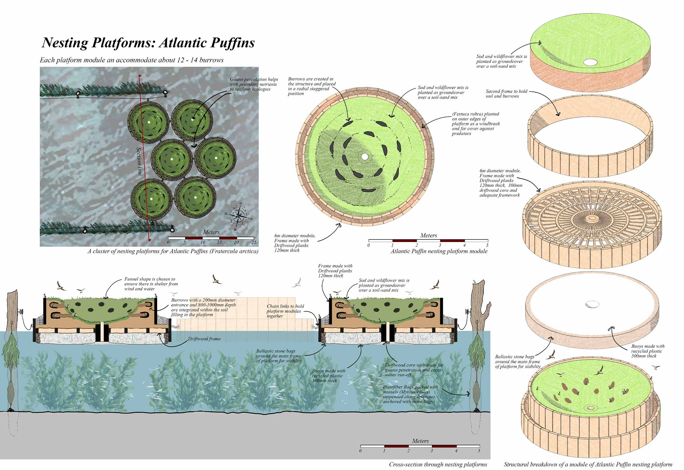 Floating Nesting Platforms for Atlantic Puffins
