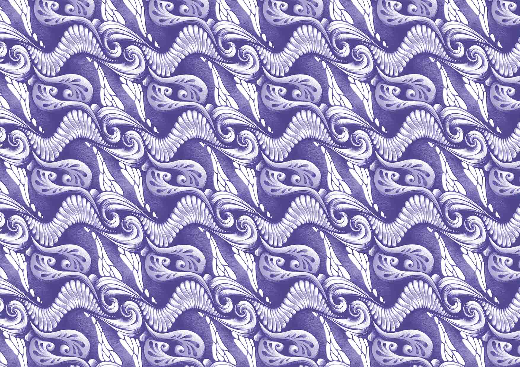 A pattern based on trapa natans.