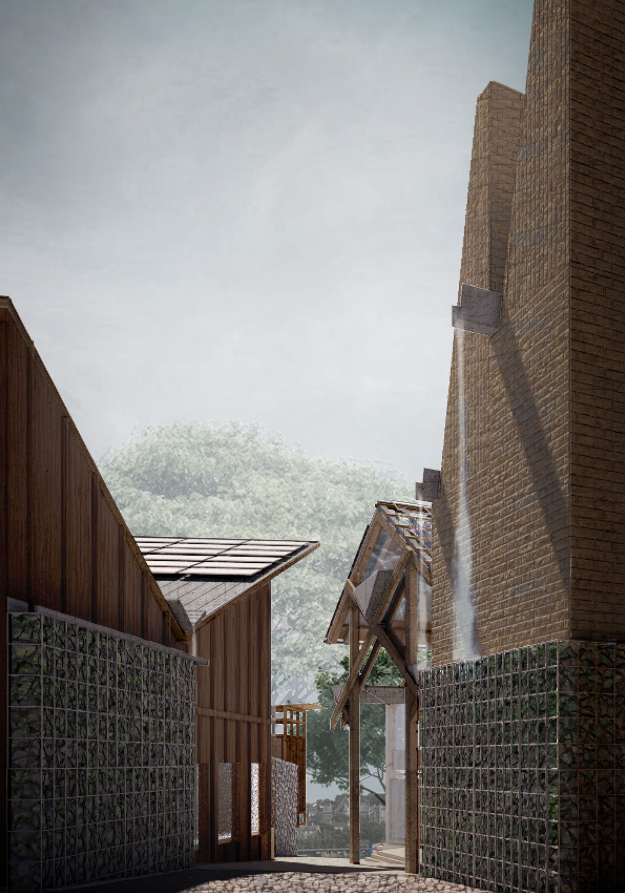 Render image of the project entrance from Ferryquay gate. 