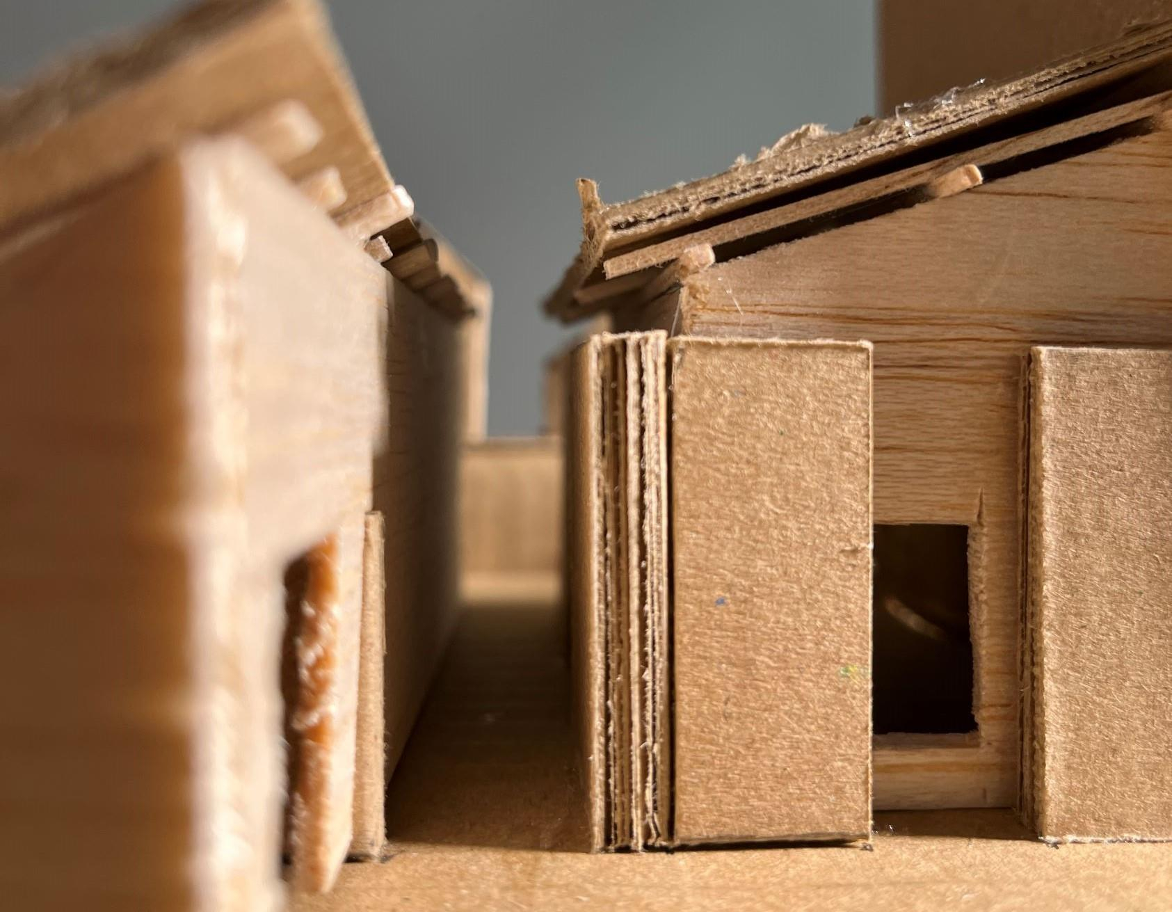 Entrance: timber-stone close