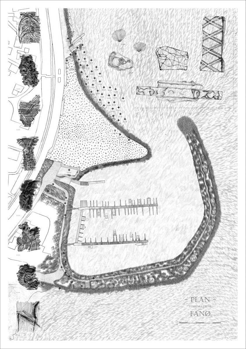 Map of the object found in Nordby Harbour