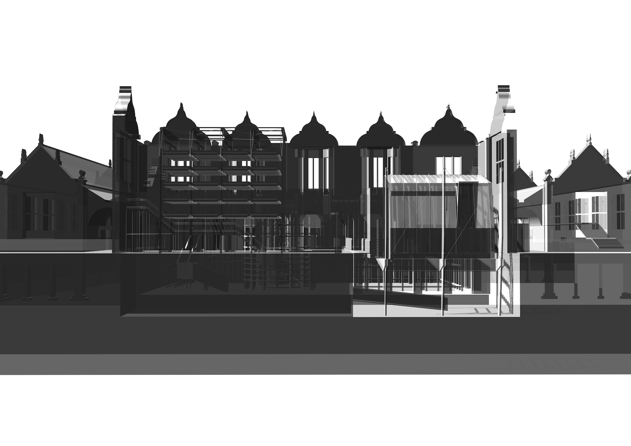 Rendered Sectional View of Cabinet in Madras College