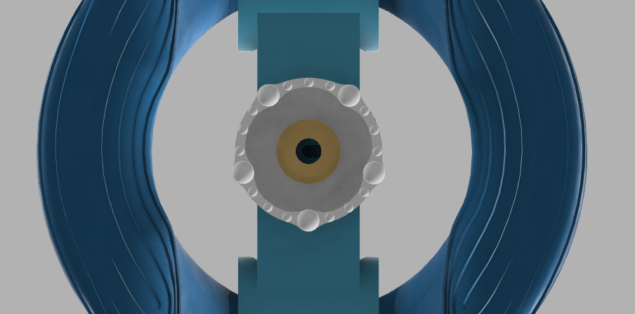 Hylow shield from below attached to the injector.