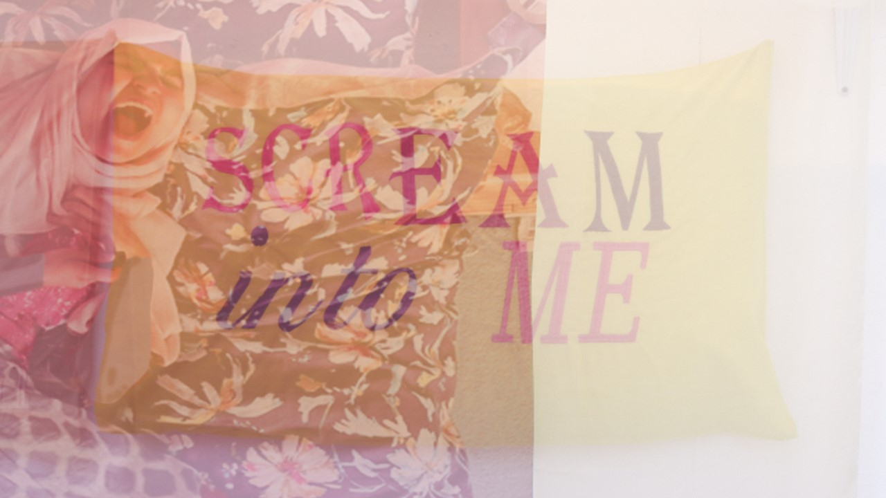 Close up with fabric over pillow