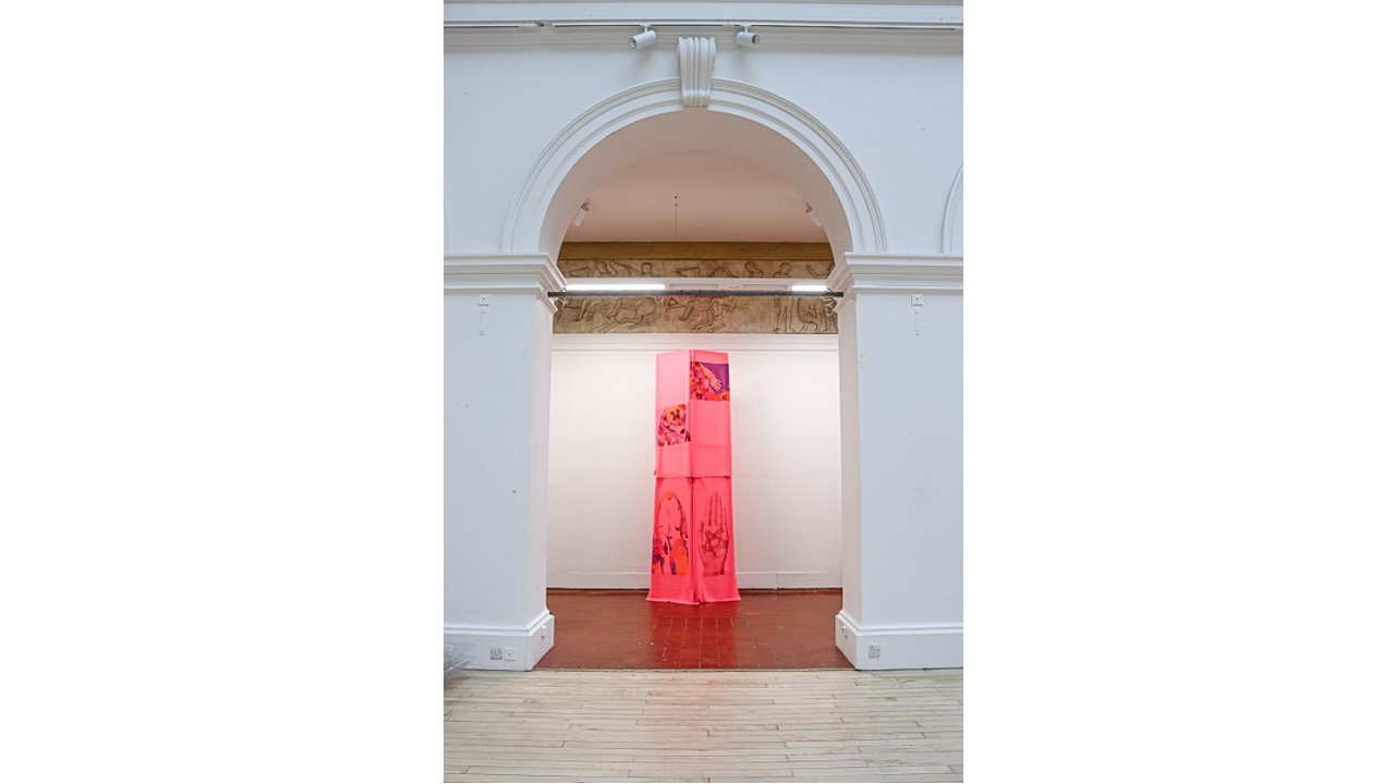 Framed fabric stacked up onto each other