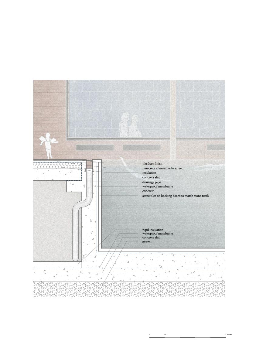 A detail of the swimming pool edge.