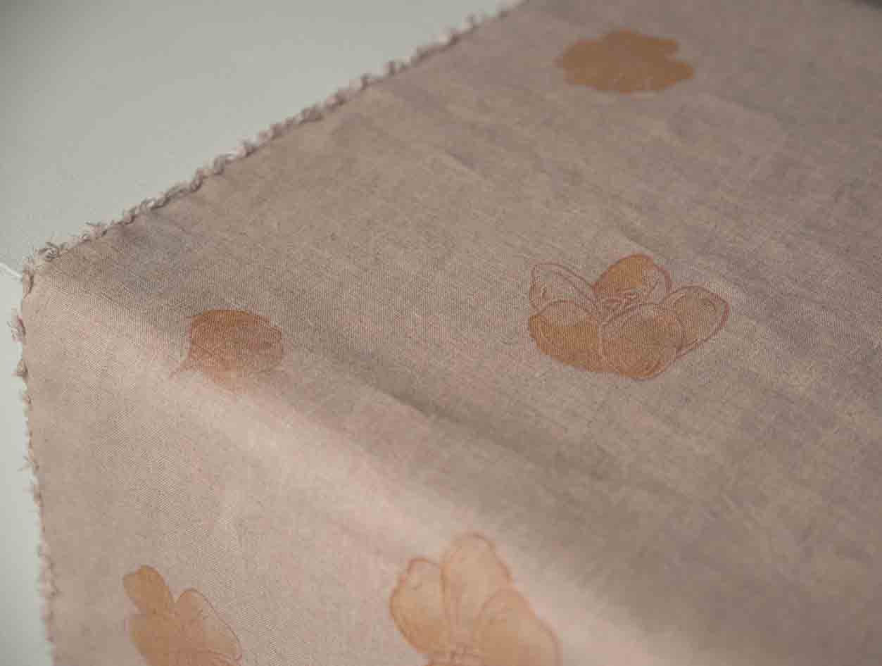 Screen Printed Linen using Natural Dyes for Dining Interiors 