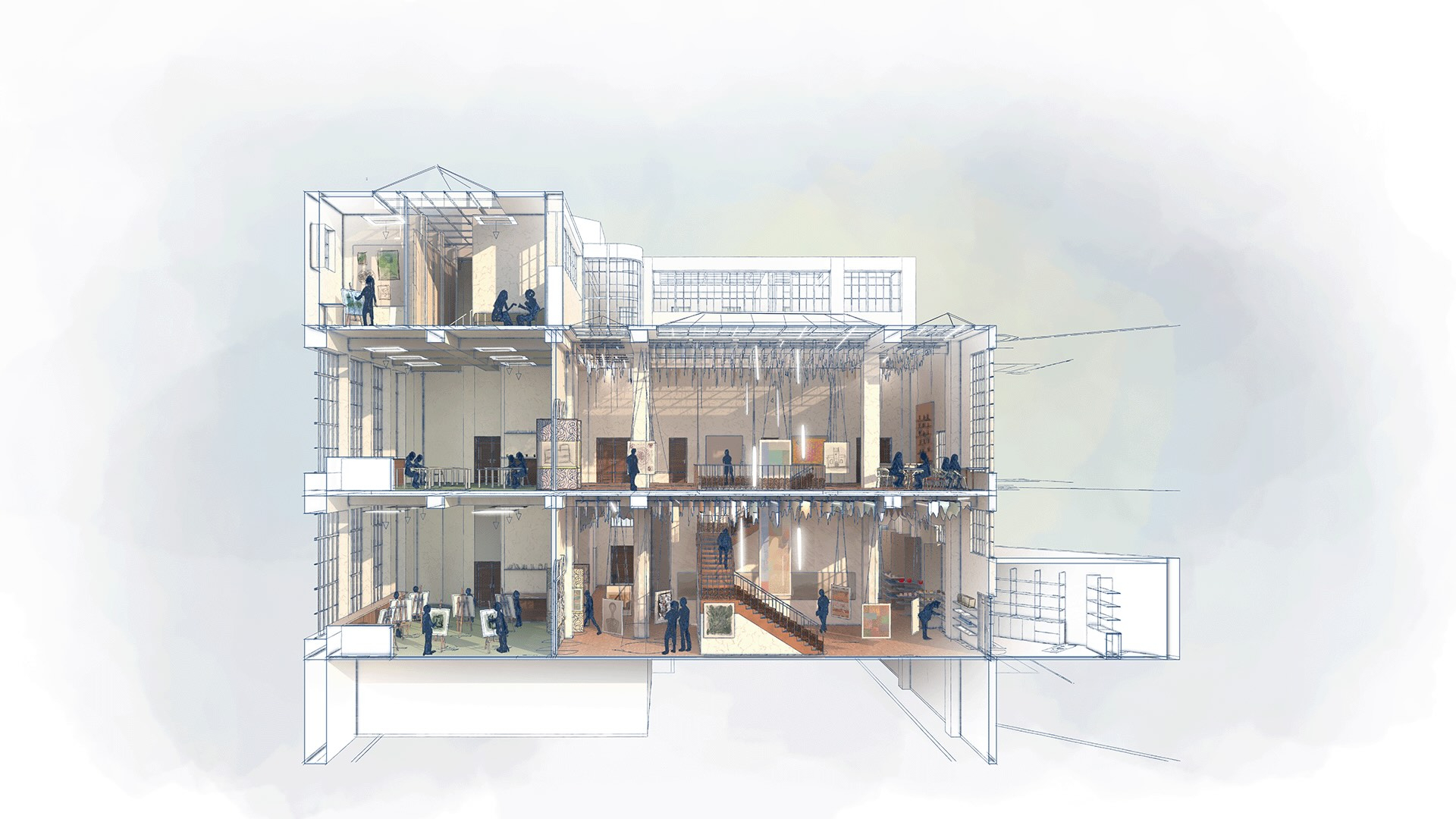 Final visual perspective section of proposed designs 