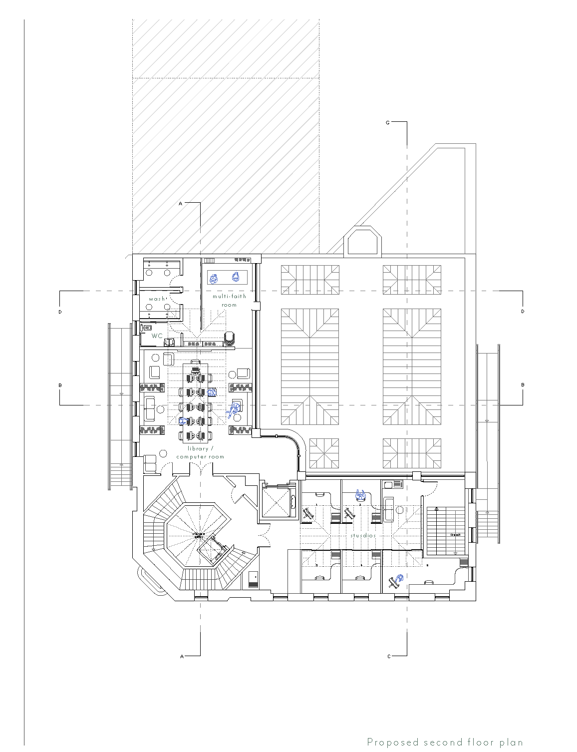 Proposed plan for second floor