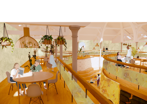 Gallery seating area on second floor