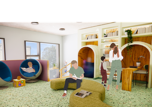 Interactive library on ground floor