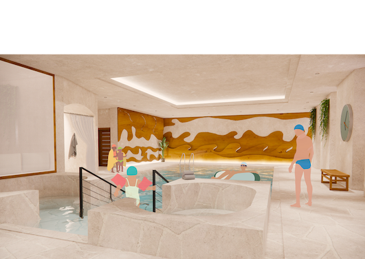 Hydrotherapy pool on ground floor