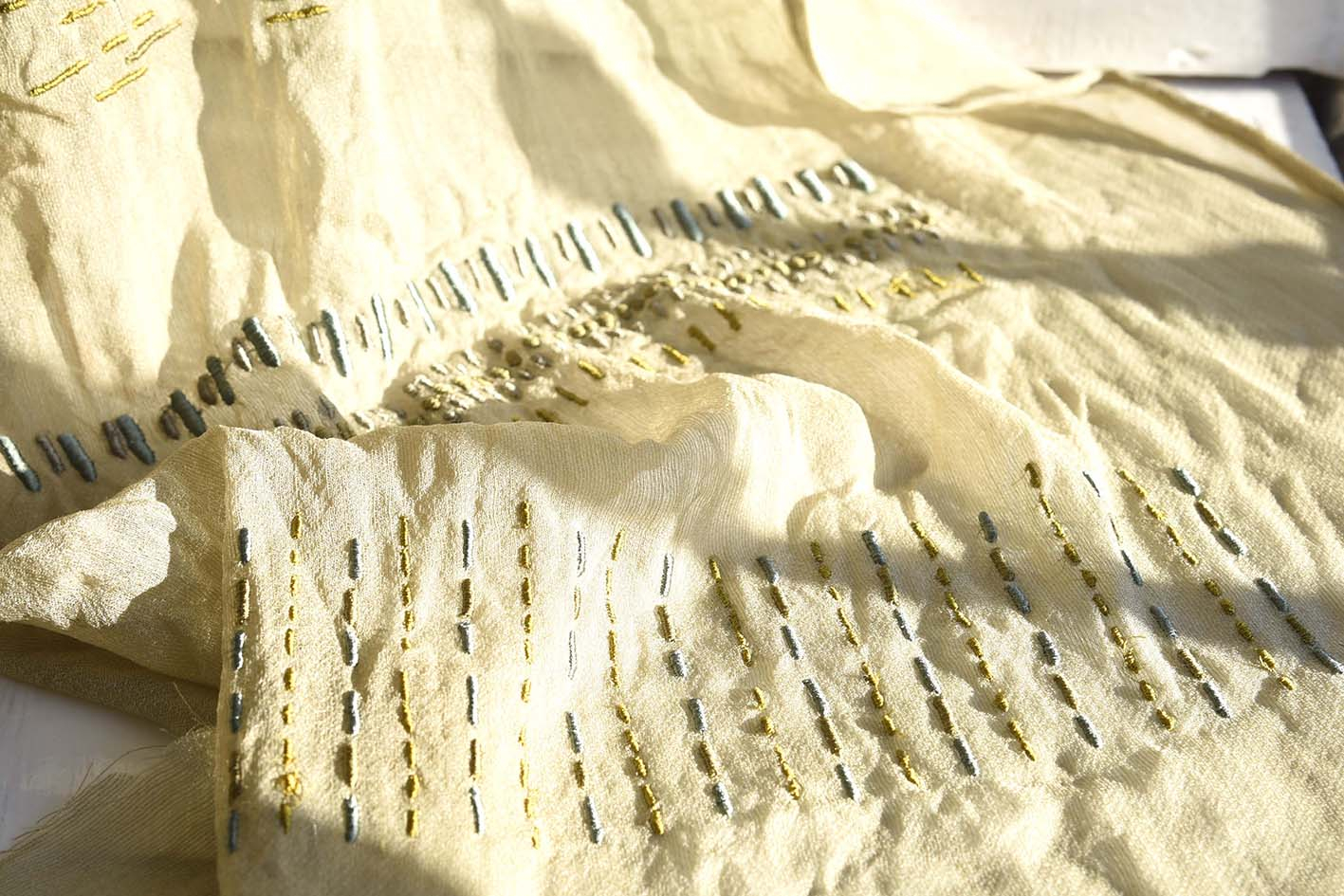 Embroidered silk 