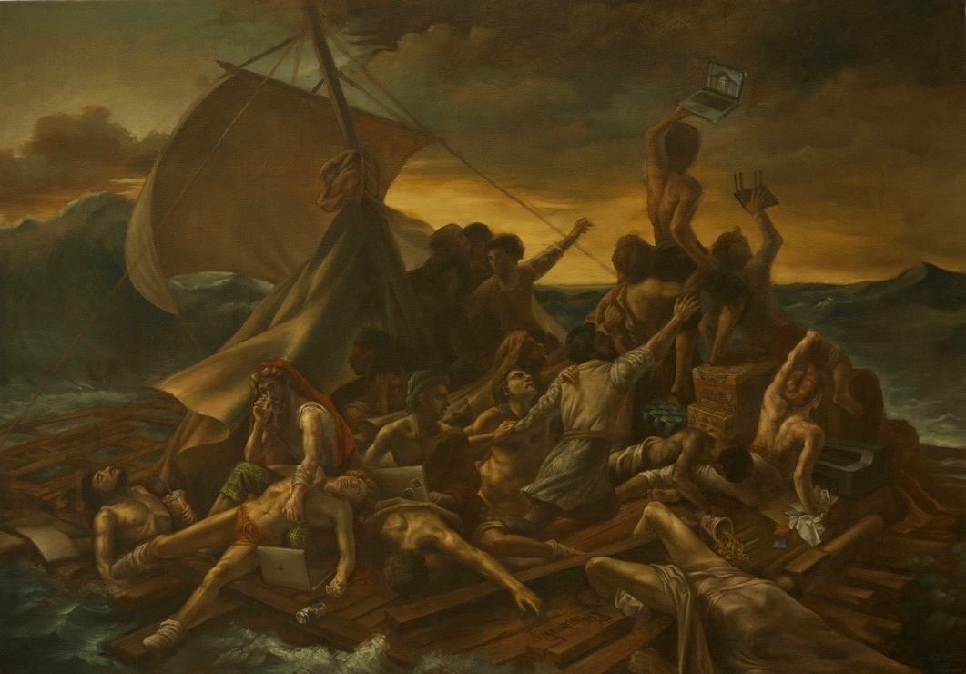 The Raft of The Deadline (2025), Oil on Canvas, 70 x 100 cm.