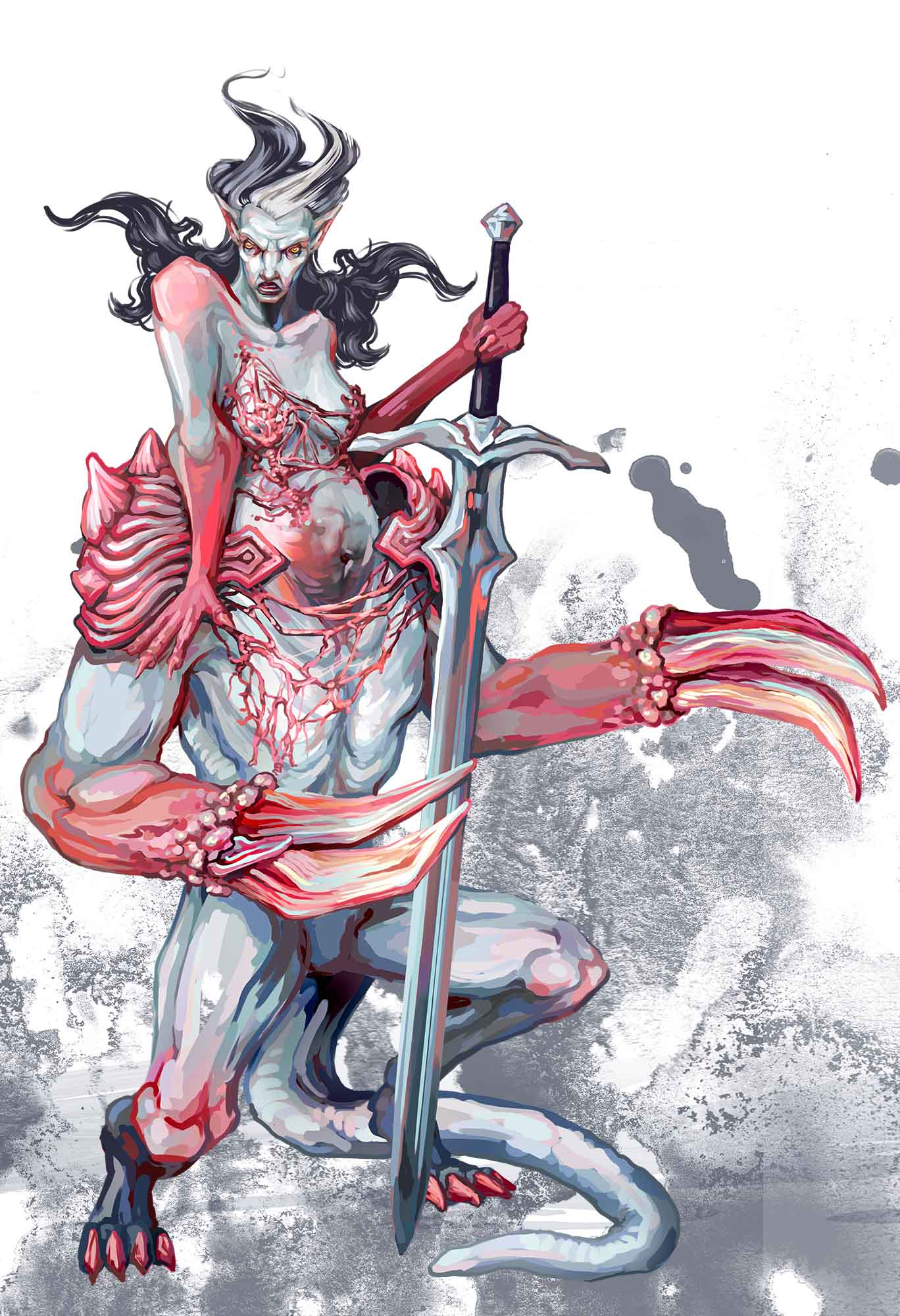 Blue monster character design.