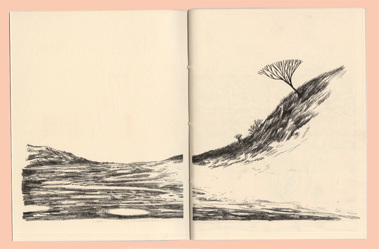 a riso printed comic spread