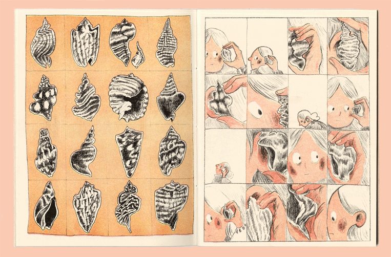 a riso printed comic spread
