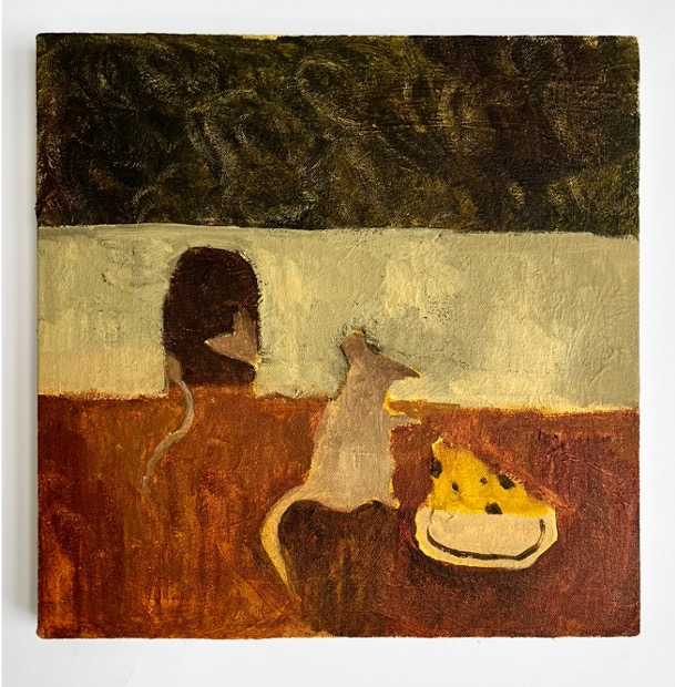 Oil on canvas wrapped board  2025 30 x 30 cm