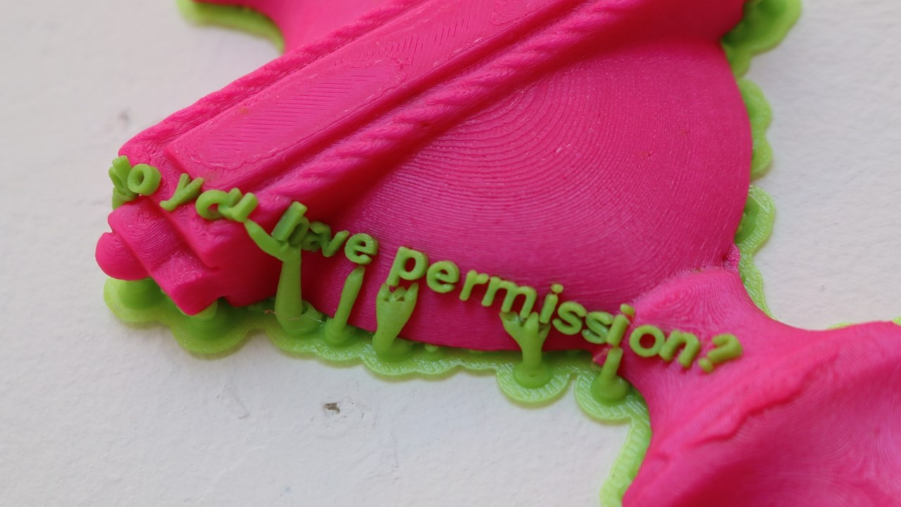 3D Printed Door Knocker with lime green text