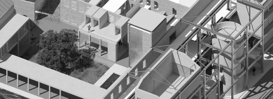 Aerial view Render of Skill Center